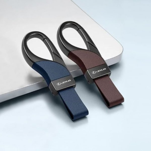 Lexus Metal & Leather Keychain